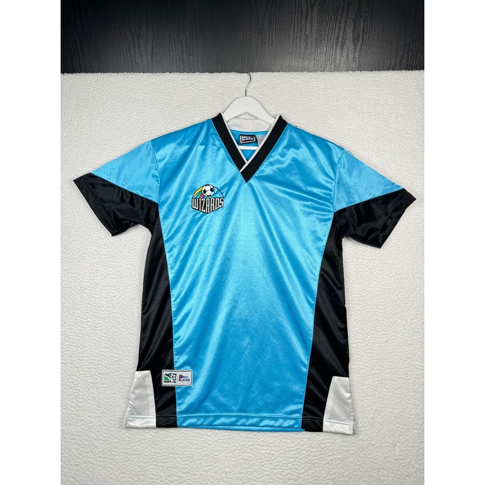 VTG Pro Player MLS Soccer Kansas City Wizards Jersey Mens Medium Blue V Neck